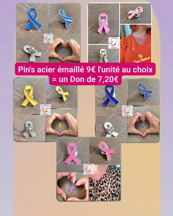 Pin's en acier inoxydable émaillé Rose tendre - Le Ruban Cœur – Image 5