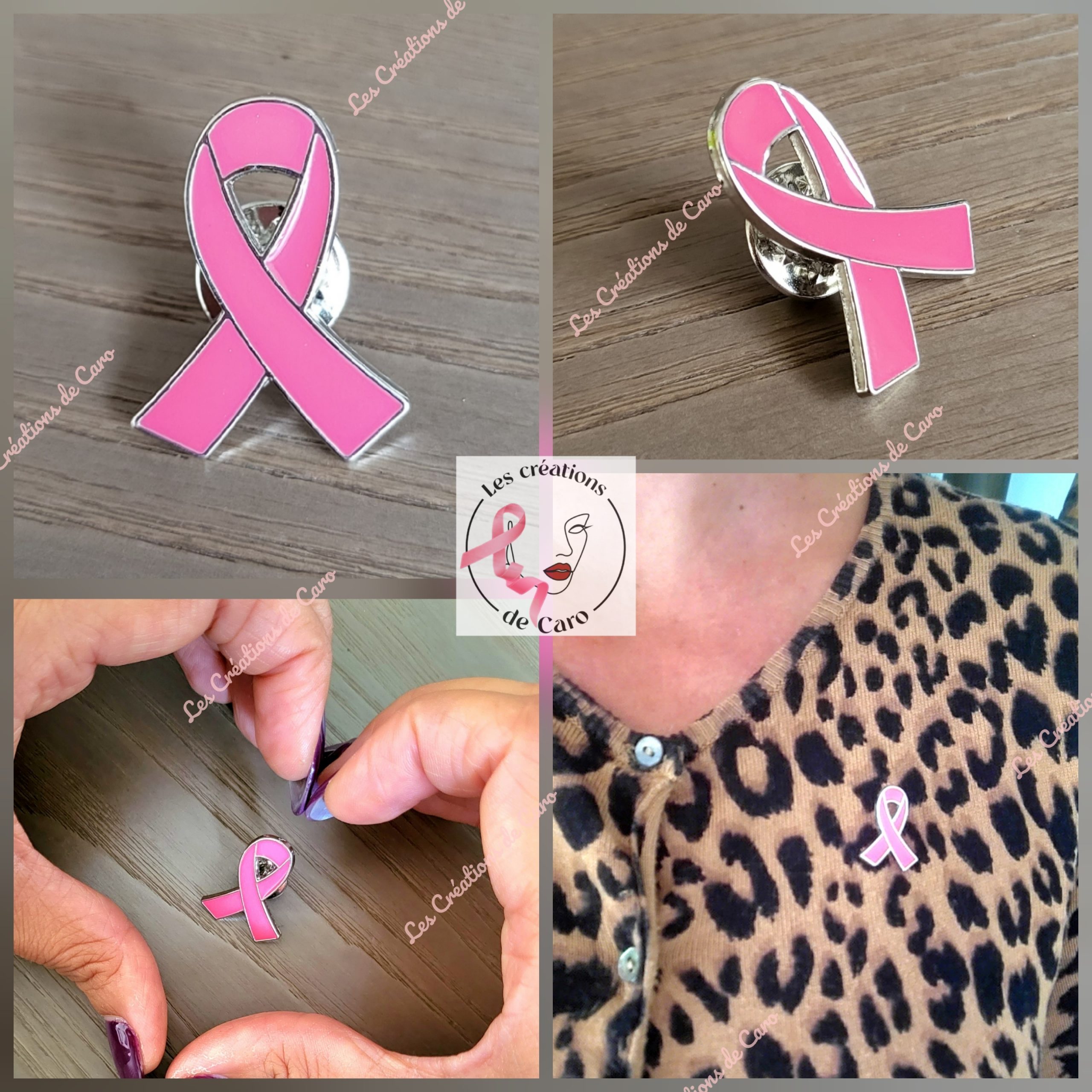 Pin's en acier inoxydable émaillé Rose tendre - Le Ruban