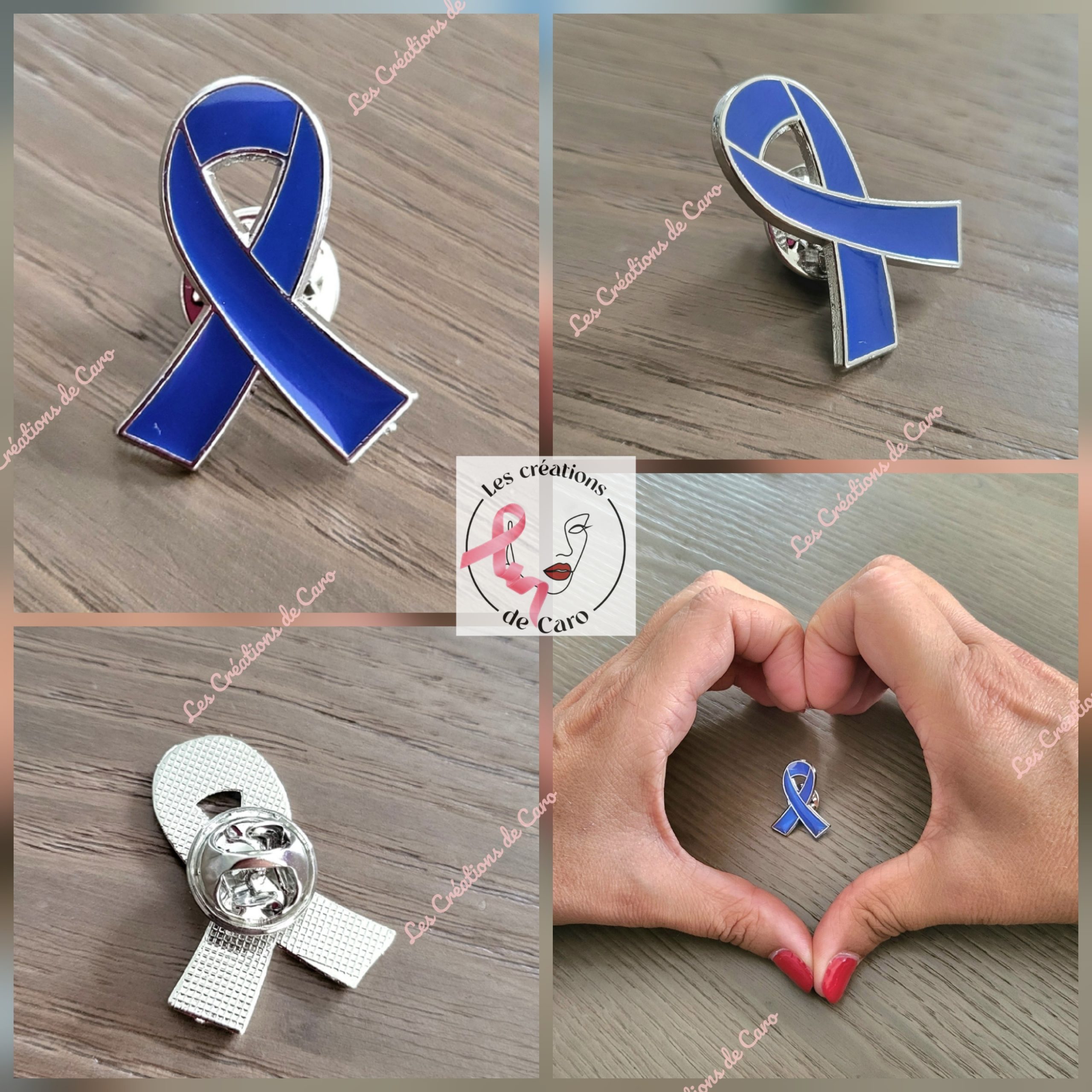 Pin's en acier inoxydable émaillé Bleu Roi - Le Ruban Men 2