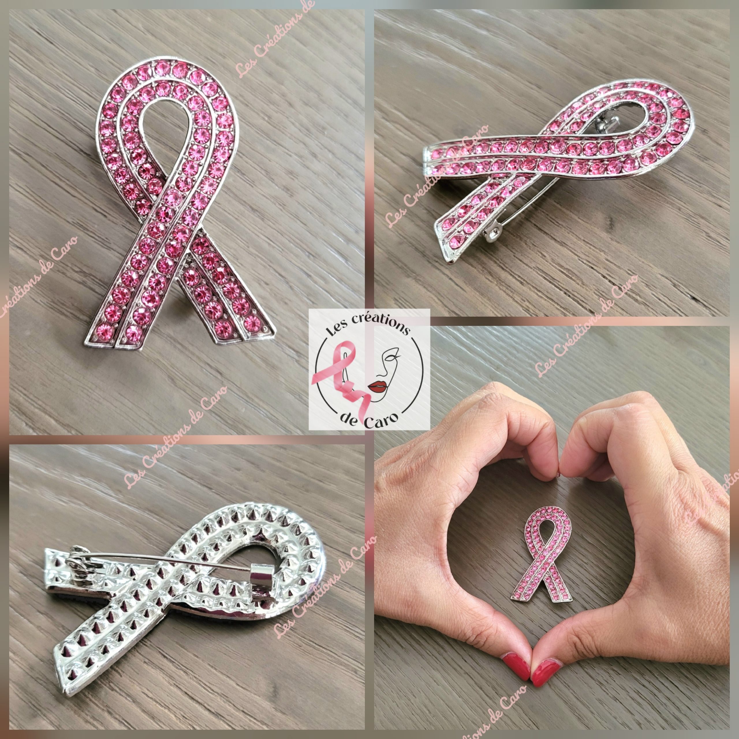 Broche en acier inoxydable et Cristaux - Le Ruban Bijoux Strass