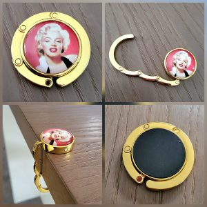 Porte Sac à main, acier et cabochon, doré - Marilyn 3