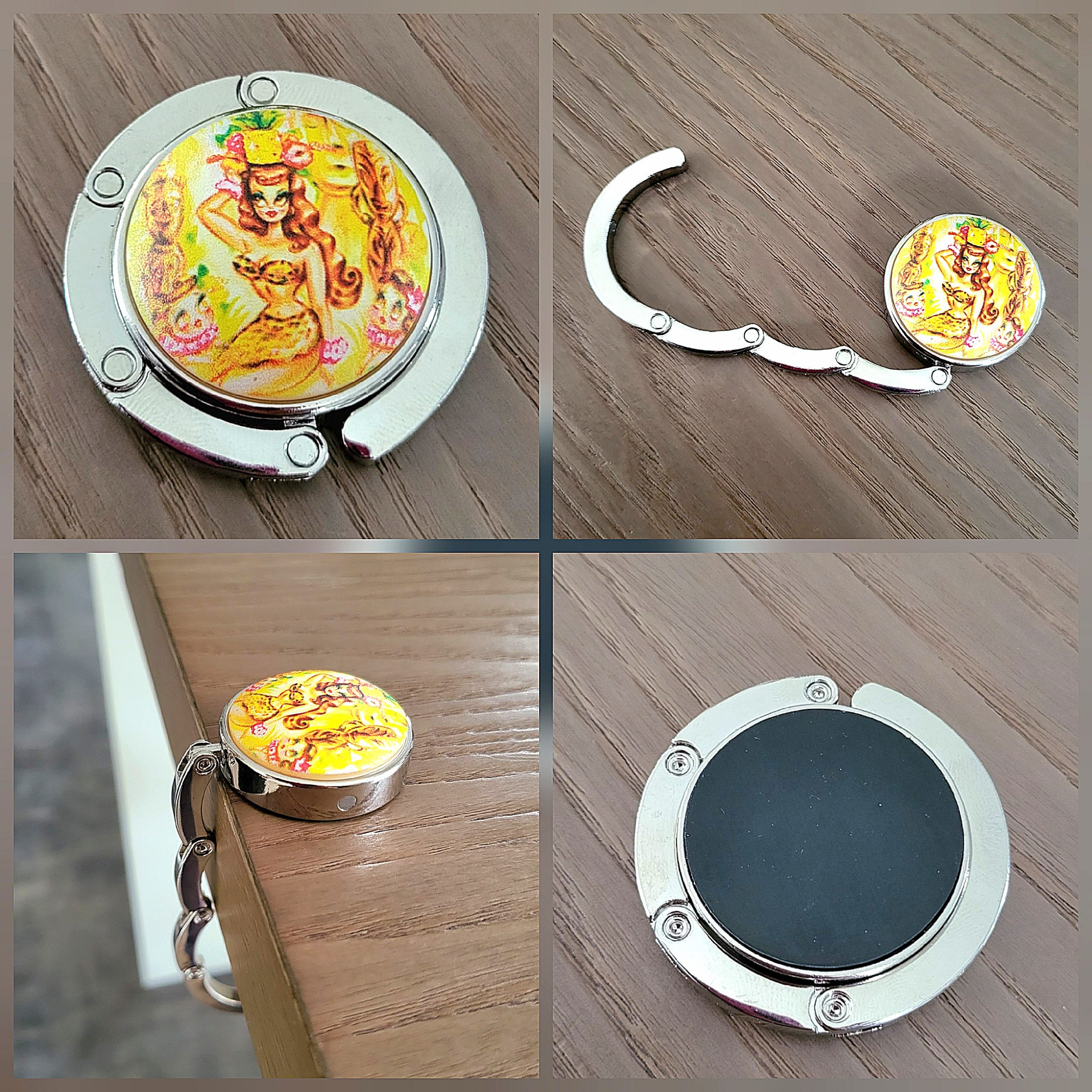 Porte Sac à main, acier et cabochon - Pin'Up Tiki 3