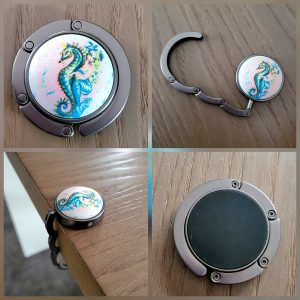 Porte Sac à main, acier et cab, anthracite - Pin'Up hippocampe 2