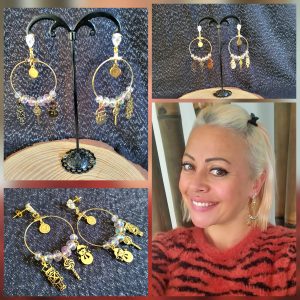 Boucle acier doré et Cristaux de Moissanite - Magie de Noël 2