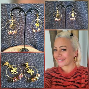 Boucle acier doré et Cristaux de Moissanite - Magie de Noël 3