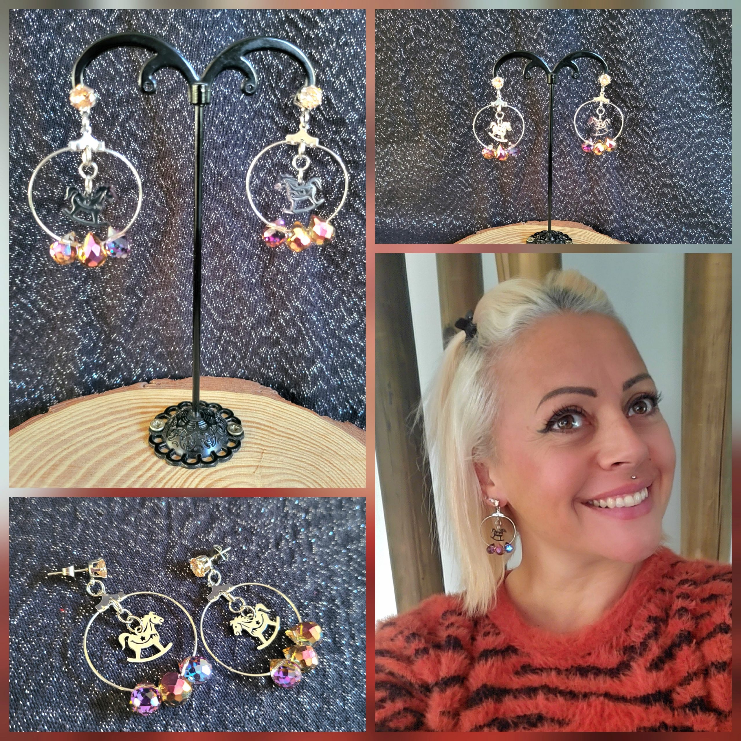 Boucle acier argenté et Cristaux de Moissanite - Magie de Noël 3