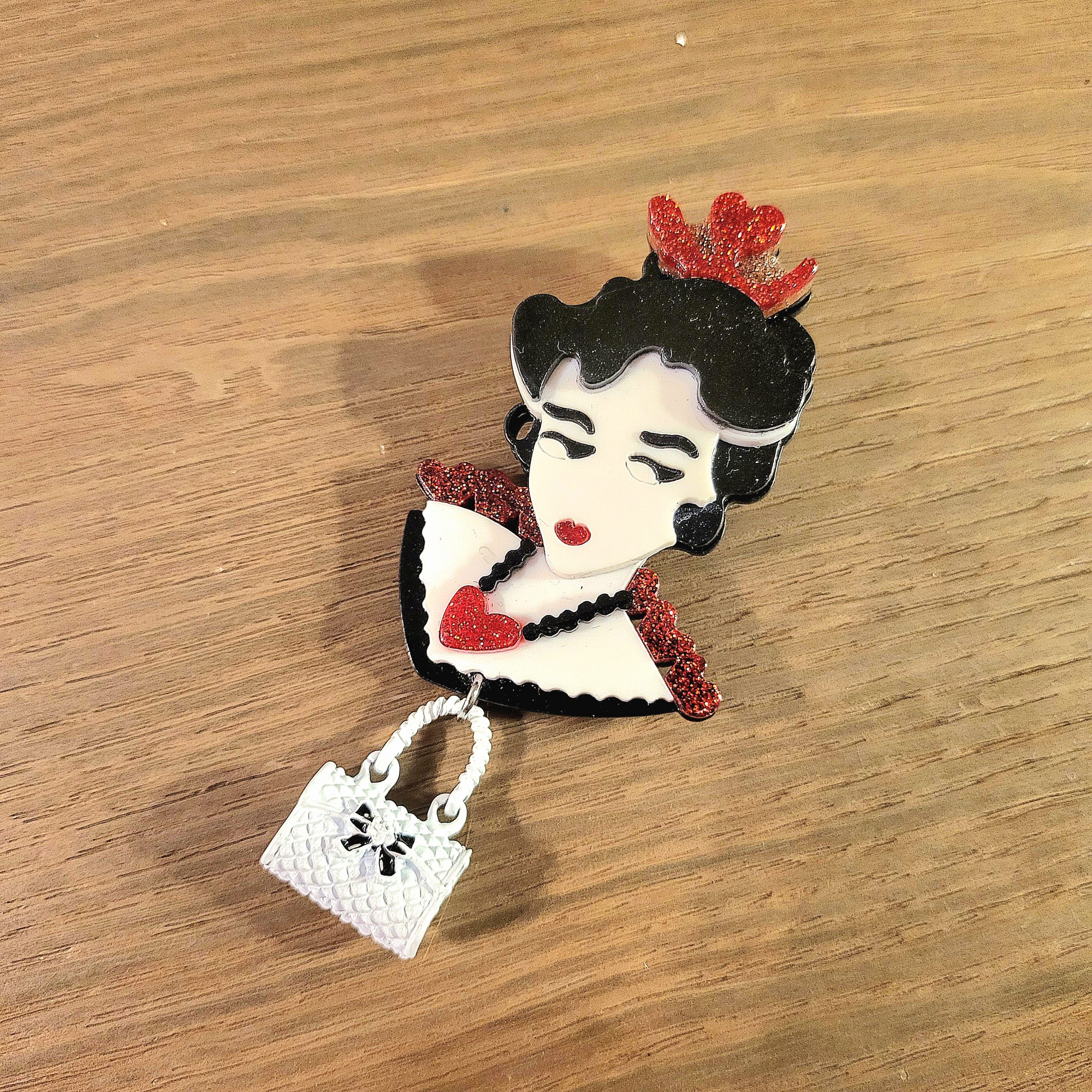 Grosse broche Acrylique irisée, fantaisie - Margaret