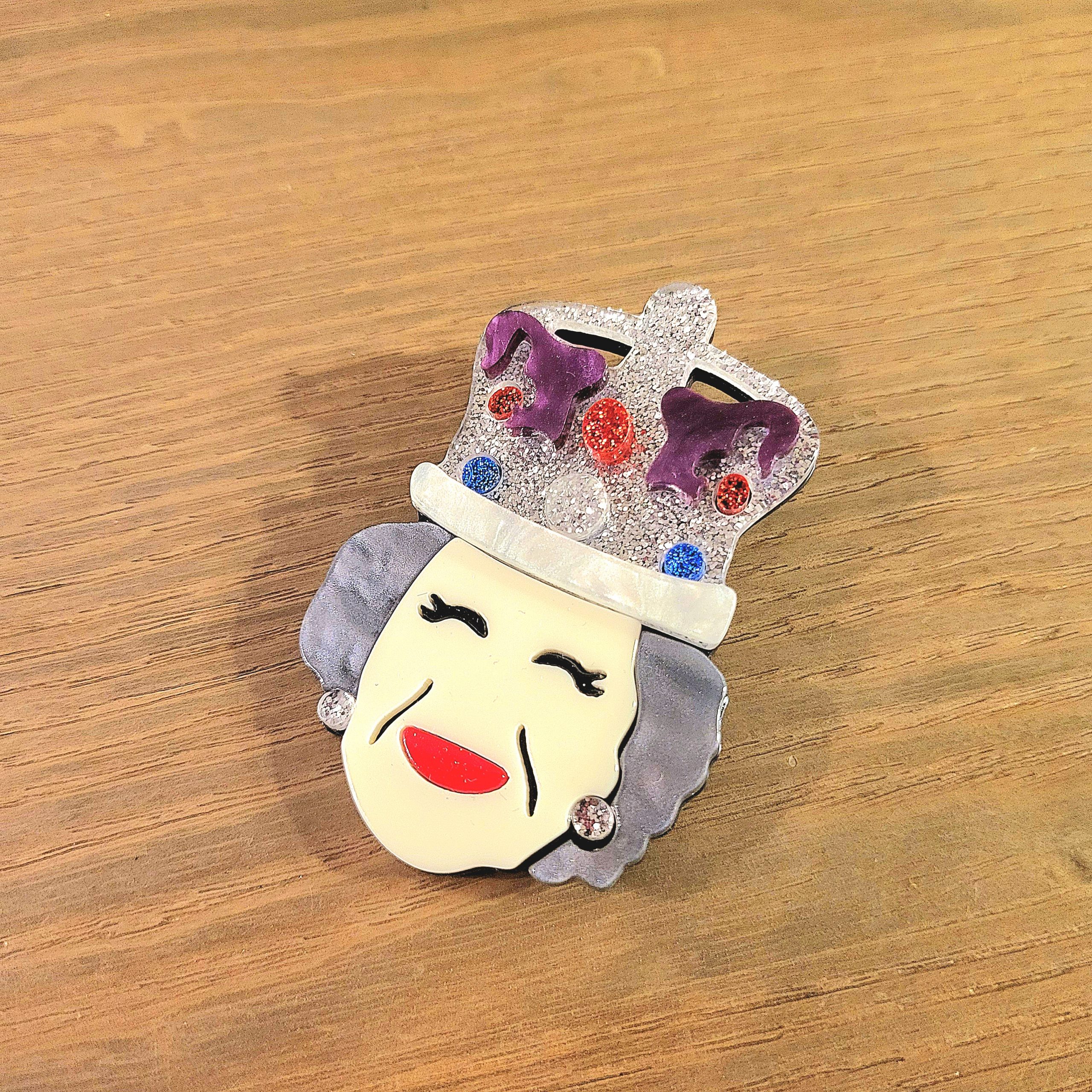 Grosse broche Acrylique irisée, fantaisie - Elisabeth