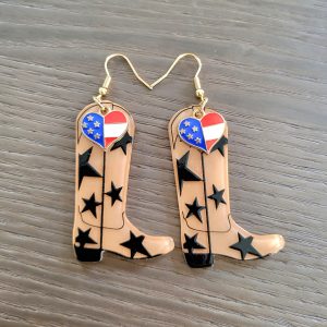 Boucle d'oreille en acrylique, style Country - América 2