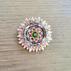 Broche cabochon, argenté vieilli - Spirit 3