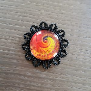 Broche cabochon, métal couleur noir - Spirit 2