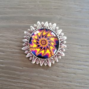 Broche cabochon, argenté vieilli - Spirit 1