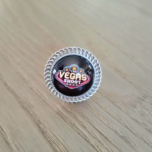 Bague cabochon, ajustable métal argenté vieilli - Las Vegas