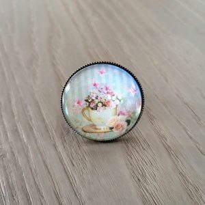 Grosse bague ajustable, bronze rétro vintage - Flower's