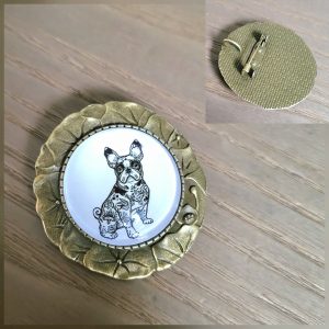 Broche cabochon, bronze rétro Old-school - Bulldog Tattoo