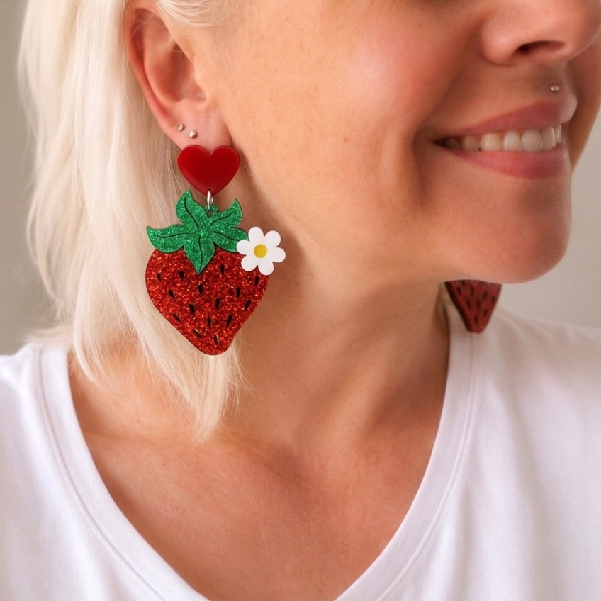 Boucle d'oreille Acrylique qualité supérieure irisé - FRAISY