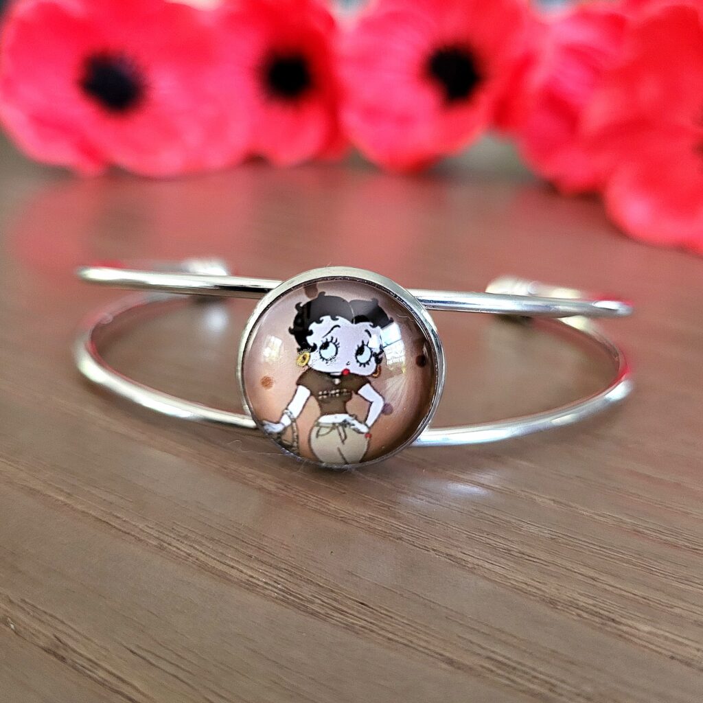 Bracelet jonc ajustable, cabochon BETTY BOOP - Chic & Choc